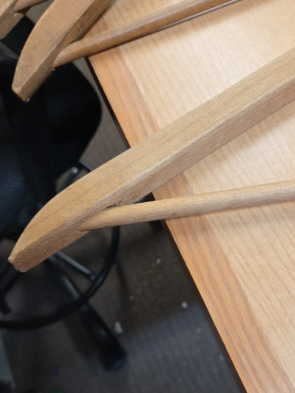 Wooden‎ Suit Coat Hangers  17.5” Pants Bar Heavy Duty Natural Wood